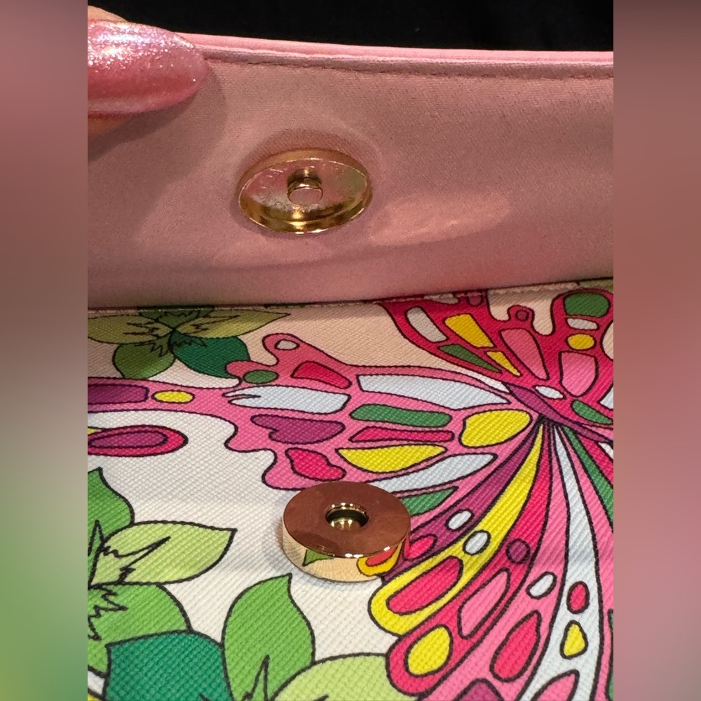 Trina Turk Vibrant Floral Clutch - Pink and Green NWT - Picture 6 of 12